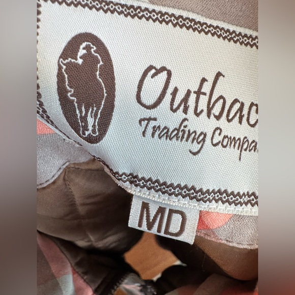 Outback Trading Company puffy checkered pattern sleeveless zip up vest medium - Picture 5 of 5